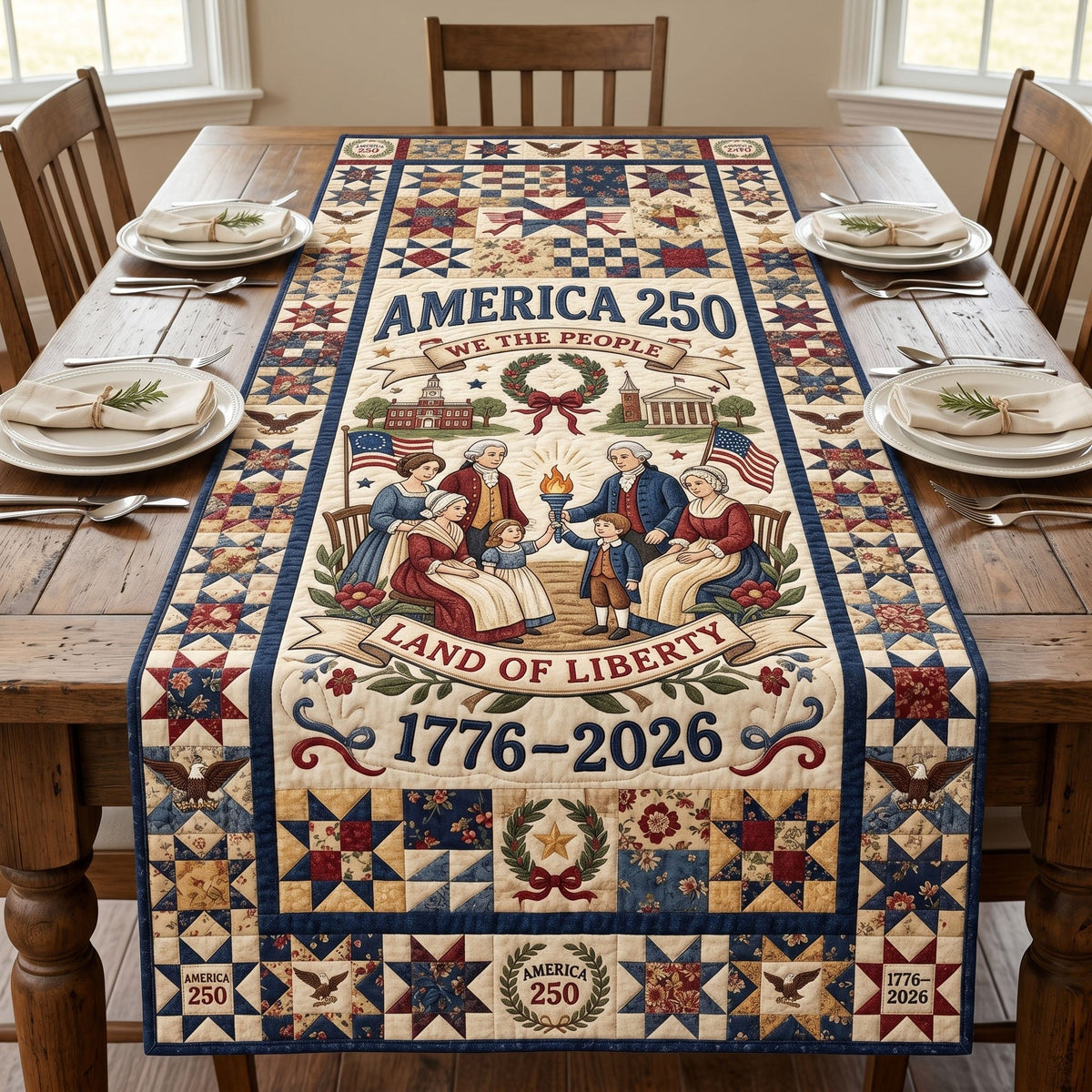 America 250 Land of Liberty Table Runner