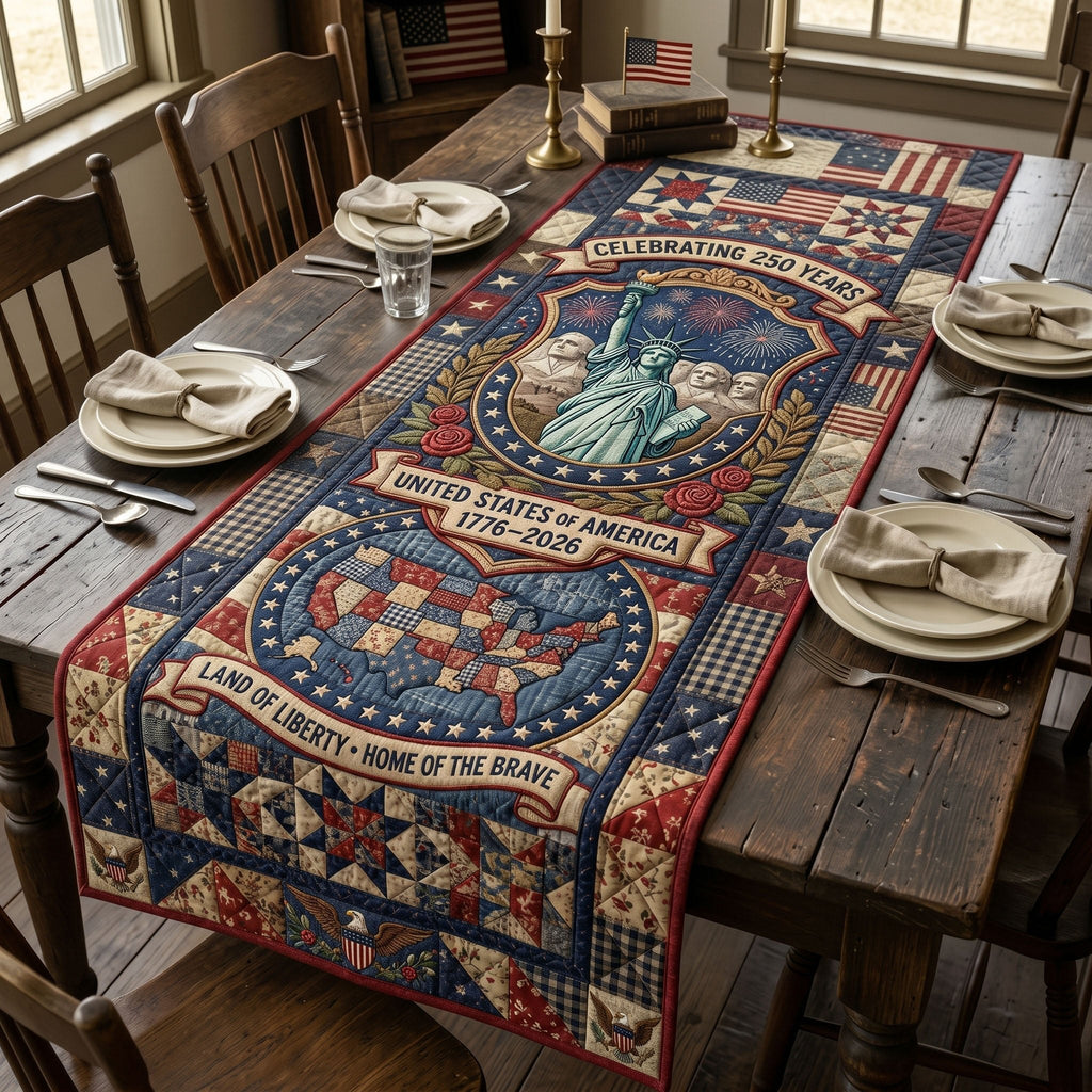 Statue of Liberty Home of the Brave Table Runner
