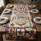 America 250 with Star Blocks Table Runner