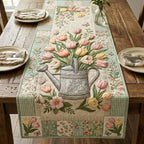 Tulips in a Watering Can Table Runner
