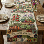 Cultivated With Love Vegetable Garden Table Runner