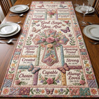 God Says You Are Word Blocks Table Runner