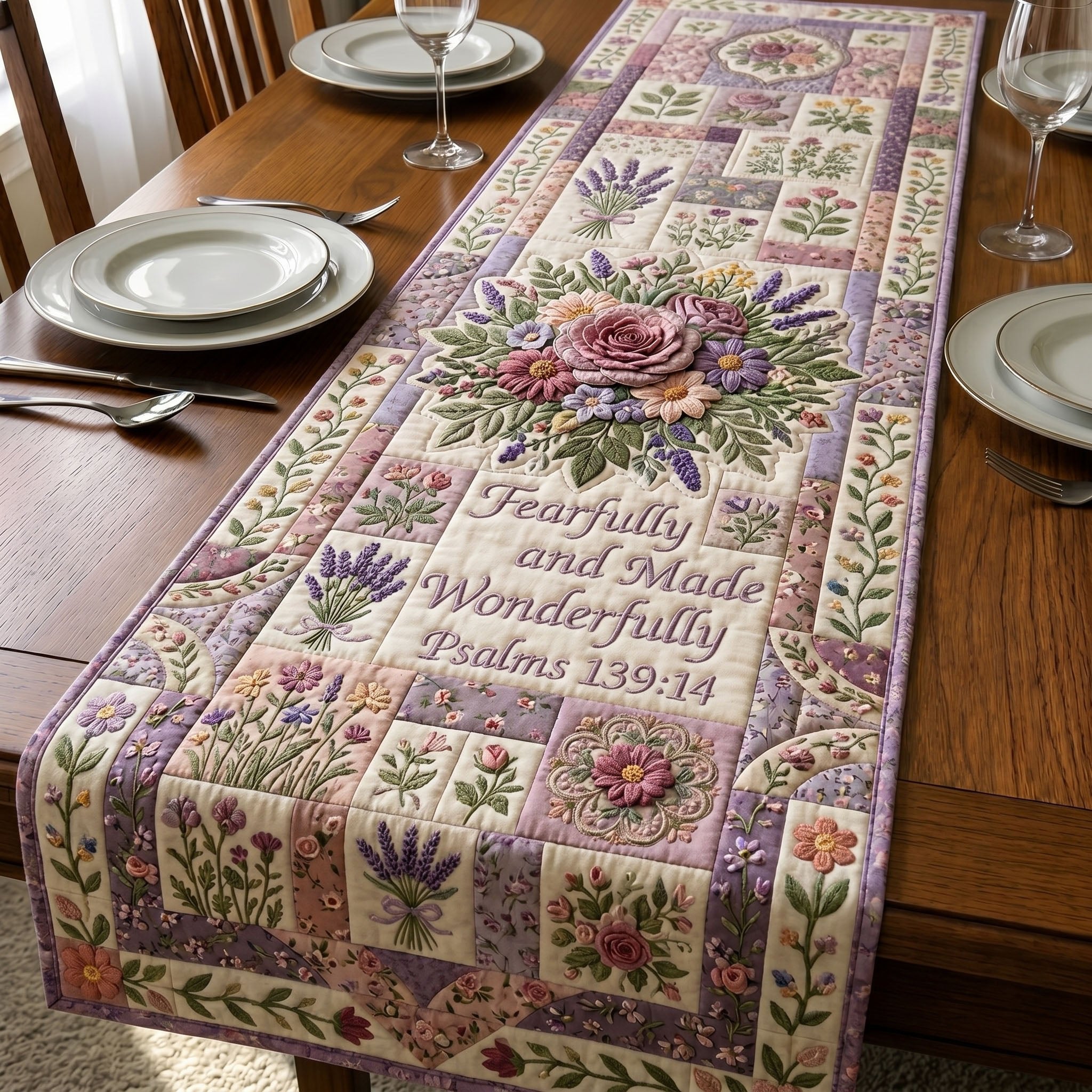 Fearfully and Wonderfully Made Psalms Table Runner