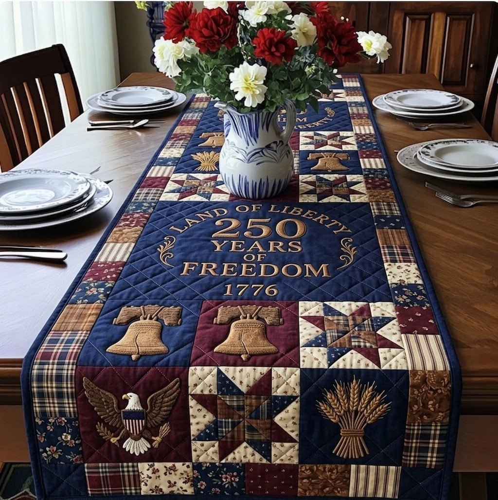 Land of Liberty 250 Years Freedom Table Runner