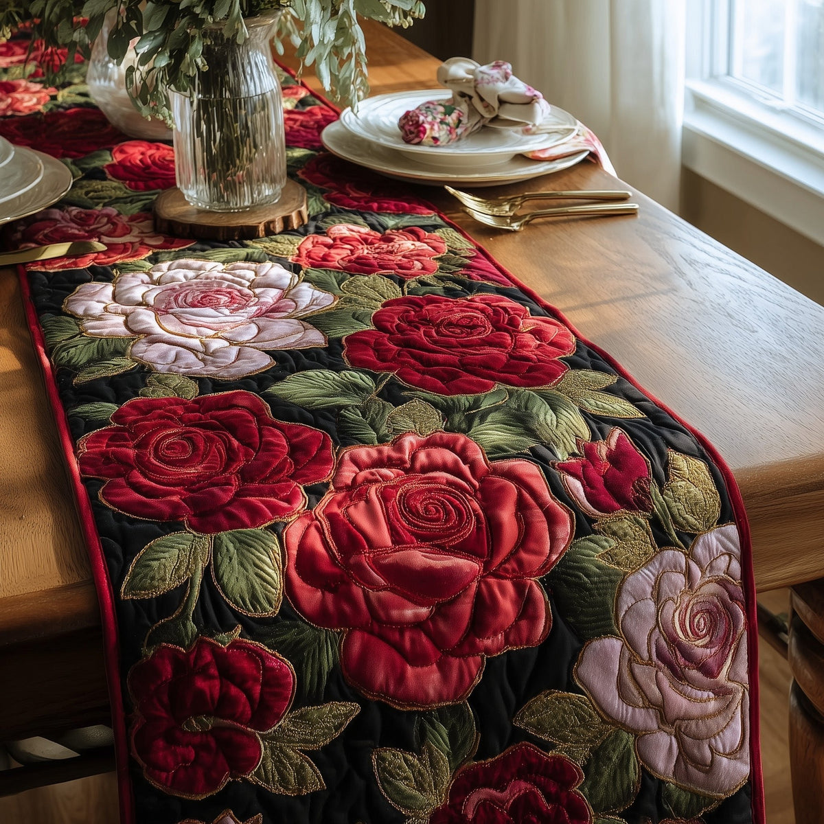 Gorgeous Rose Table Runner