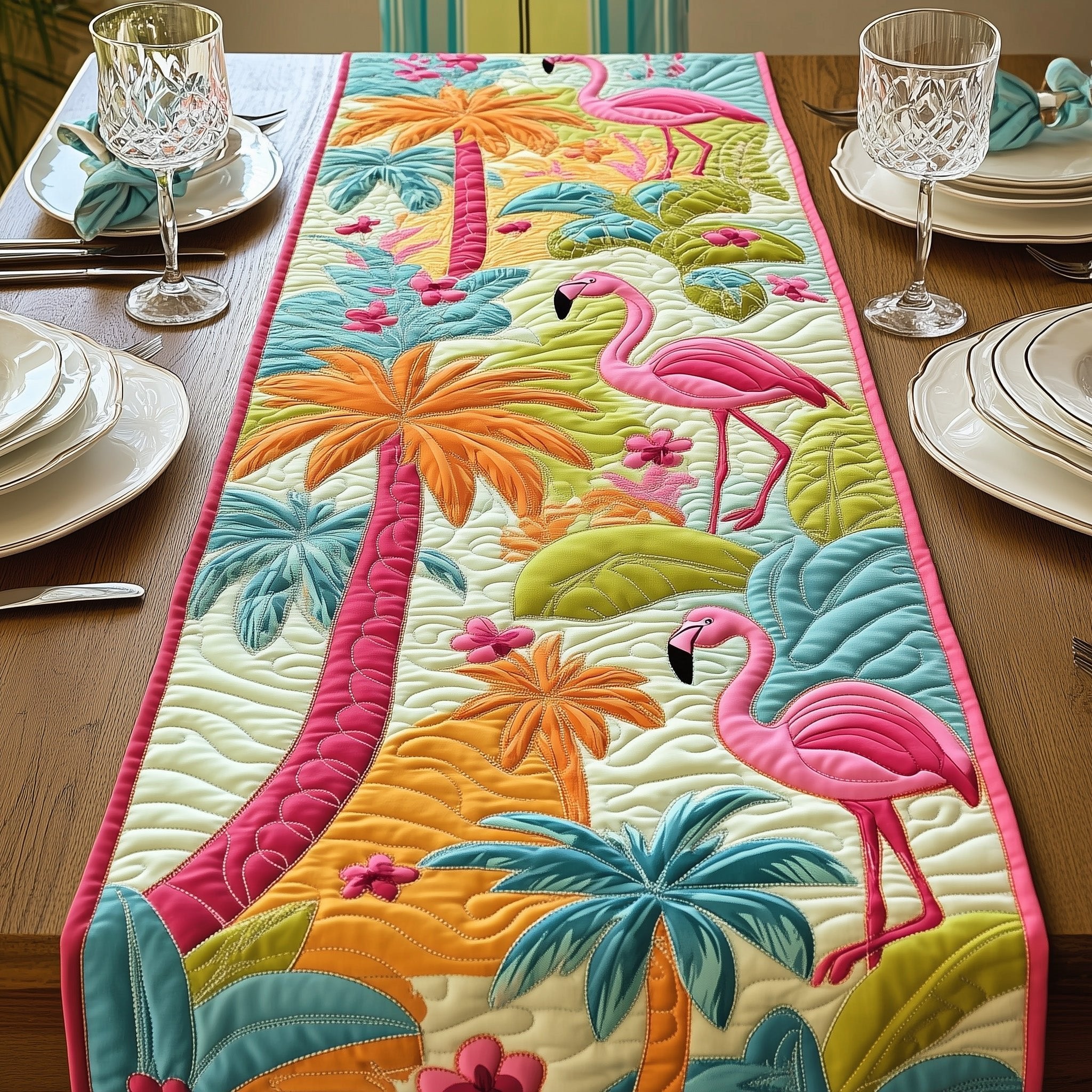 Summer Flamingo Table Runner