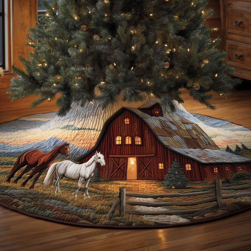 Horse Farm Christmas Tree Skirt