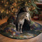 White Horse Standing in the Woods Christmas Tree Skirt
