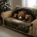 Bear Cubs Resting in the Forest Sofa Cover