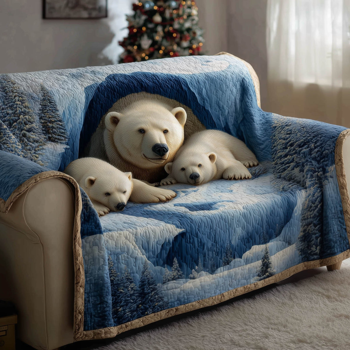 Winter Bears Sofa Cover