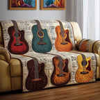 Acoustic Guitars in Rust and Teal Sofa Cover