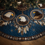 Eagles on Navy with Dreamcatchers Christmas Tree Skirt
