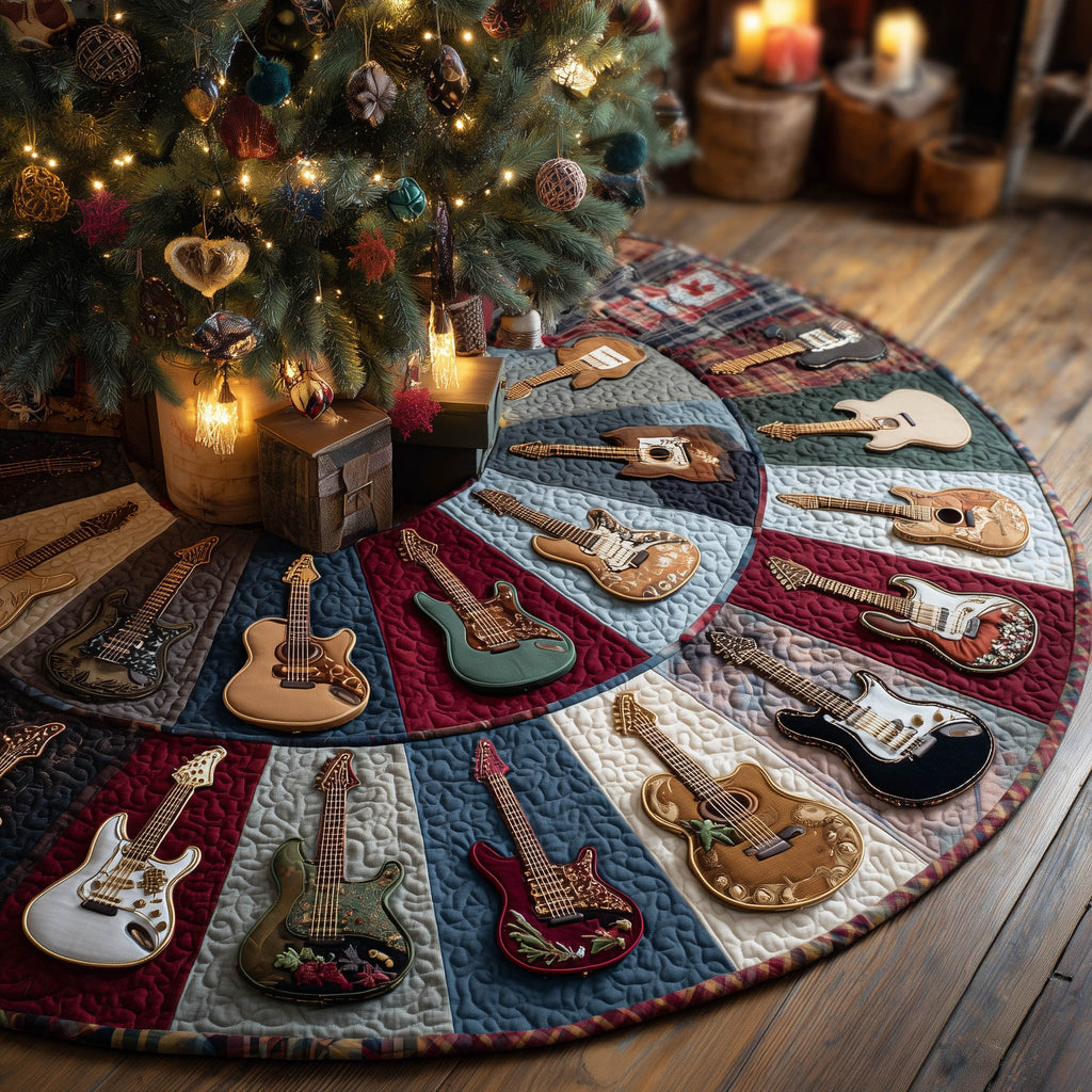 Funky Guitar Christmas Tree Skirt