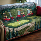 Golf Carts on the Green Fairway Sofa Cover