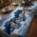 Snowman Family on Snowy Ridge Table Runner