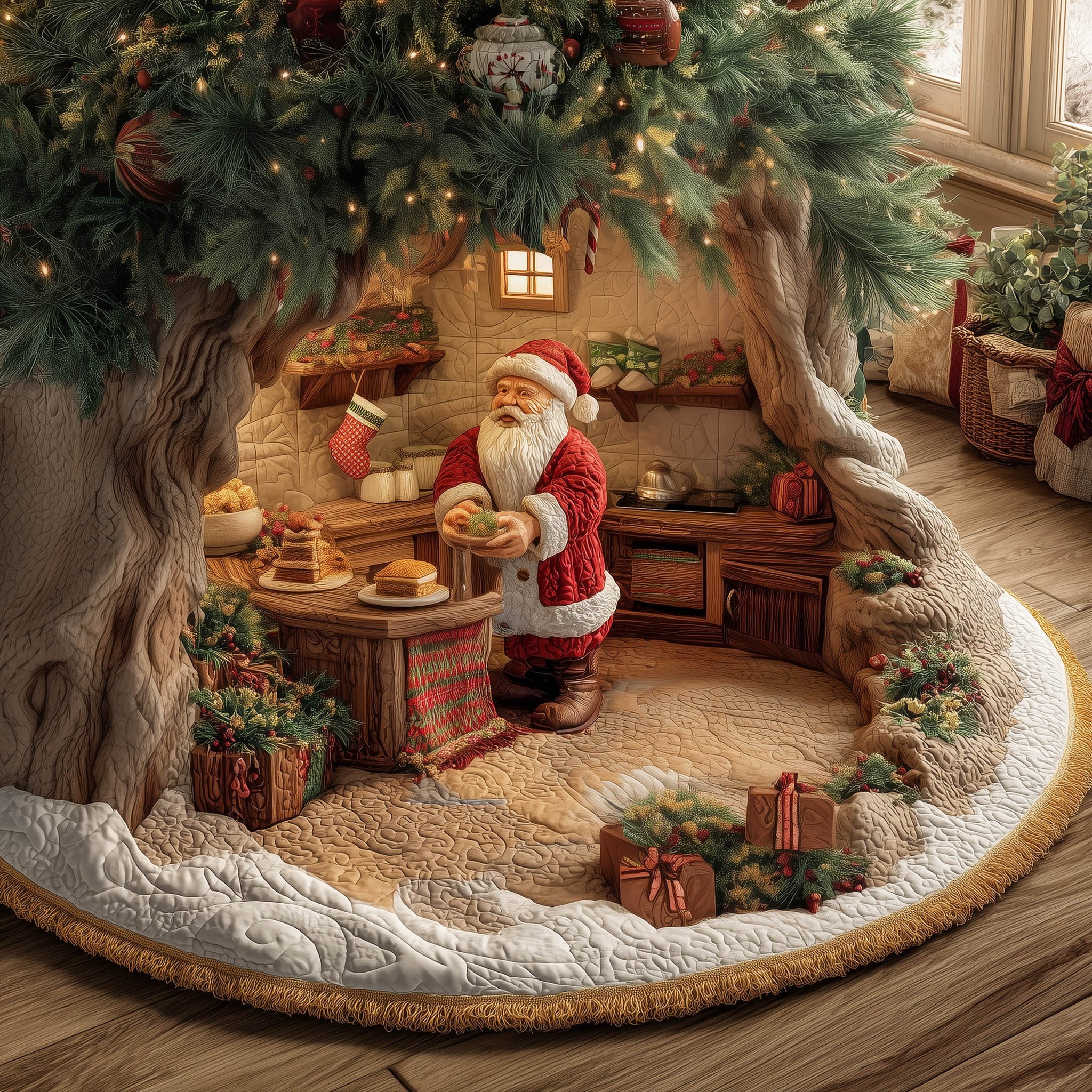 Santa's Cookie Pantry Christmas Tree Skirt