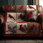 Cardinal Blocks in Country Patchwork Sofa Cover