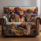 Bandana Cats in the Blue Canyon Sofa Cover