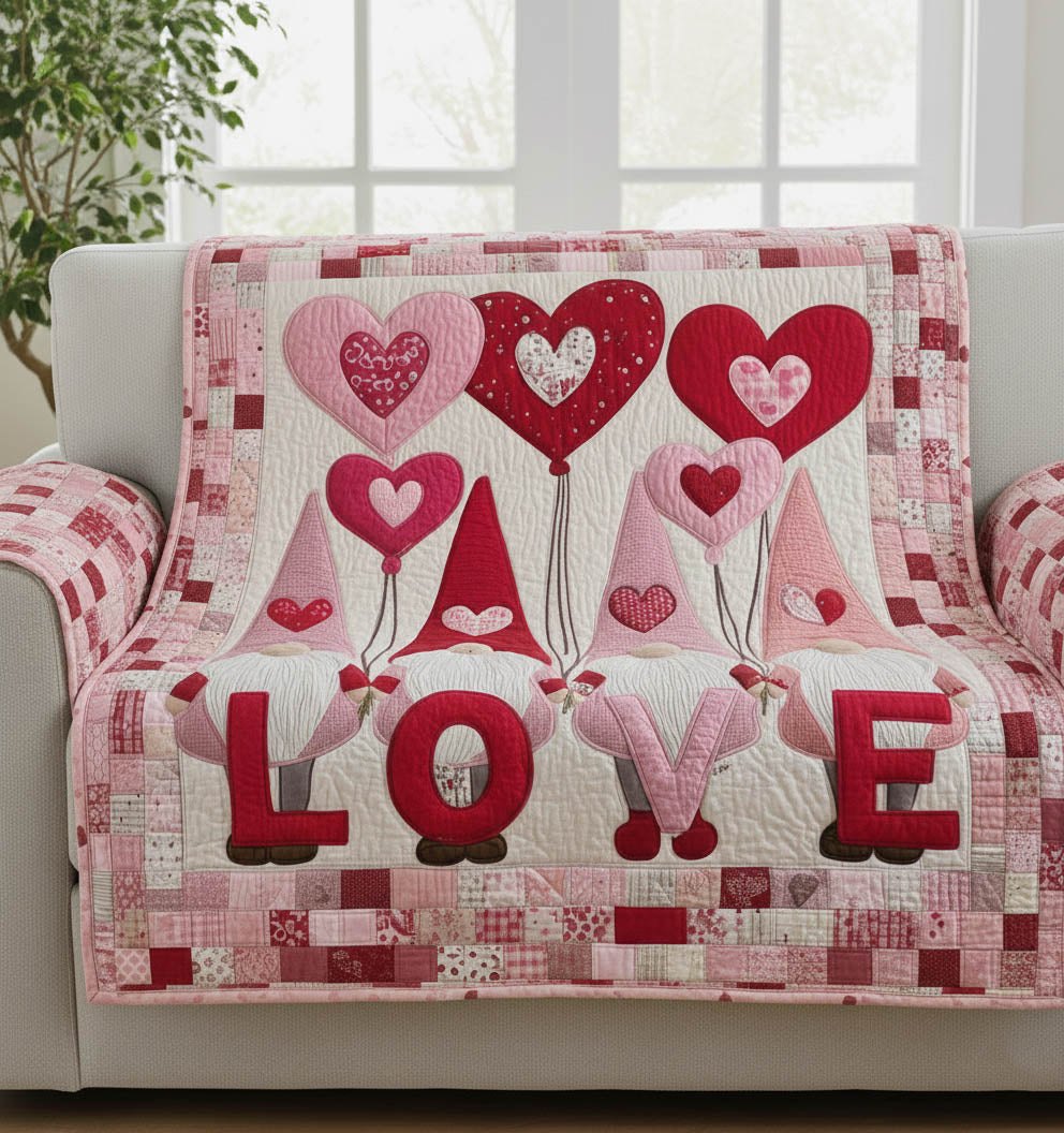 Love Letters with Gnomes and Balloons Sofa Cover