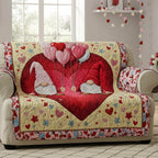 Gnomes Inside the Big Red Heart Sofa Cover