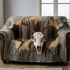 Deer Skull Set in the Grey Stone Sofa Cover