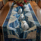 Snowy Owls in Icy Canyon Table Runner