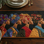 Profiles with Patterned Turbans Table Runner