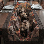 Two Bears on Red Rock Cliff Table Runner