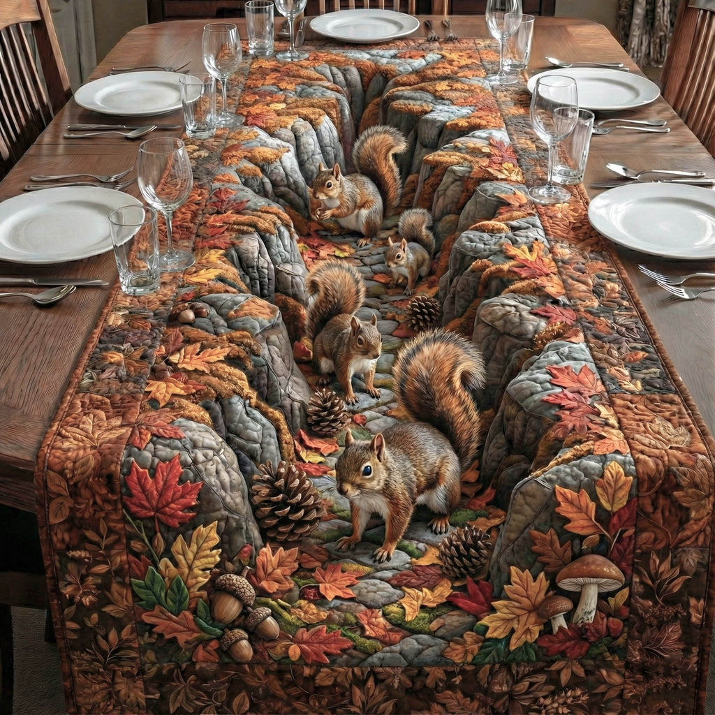 Squirrel Forest Table Runner