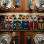 Cats in Knitted Sweaters Table Runner