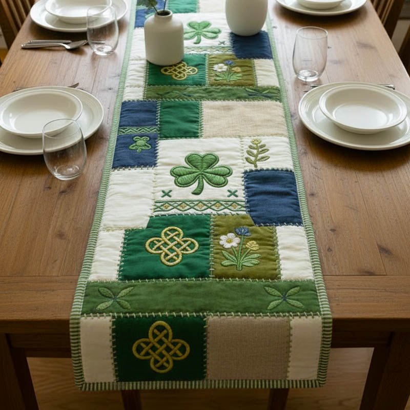 Shamrock and Celtic Knot Blocks Table Runner