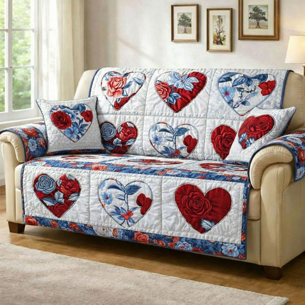 Patriotic Rose Sofa Cover