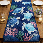 Turtles Among Pink Coral Table Runner