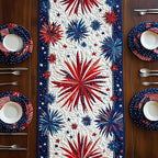 Fireworks in Red and Blue Table Runner