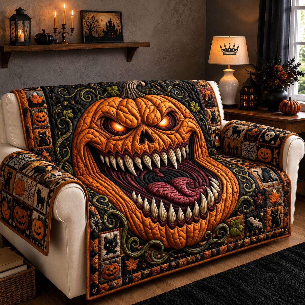 Pumpkin Monster Sofa Cover