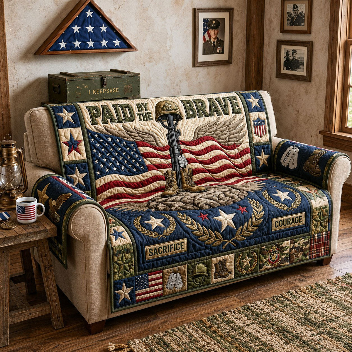 Paid By the Brave Sofa Cover