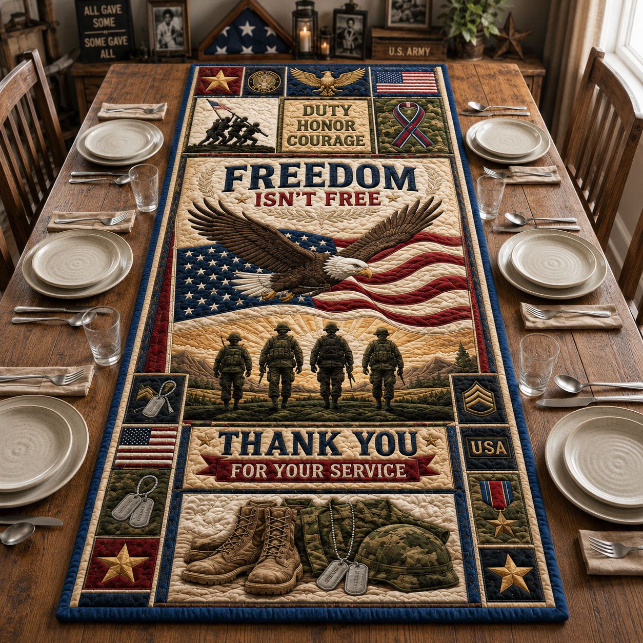Freedom Isnt Free Table Runner