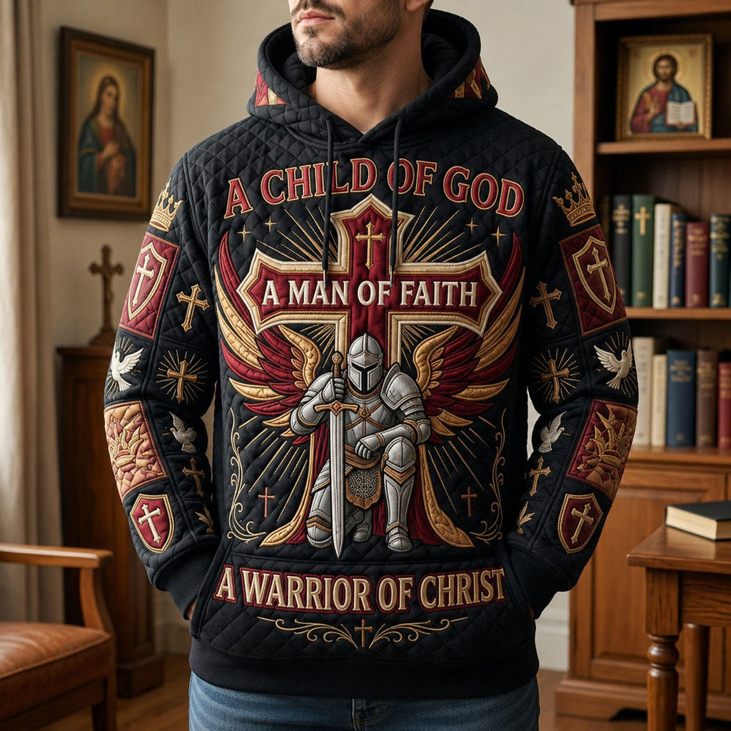 A Child of God A Man of Faith Knight hoodie, all-over print
