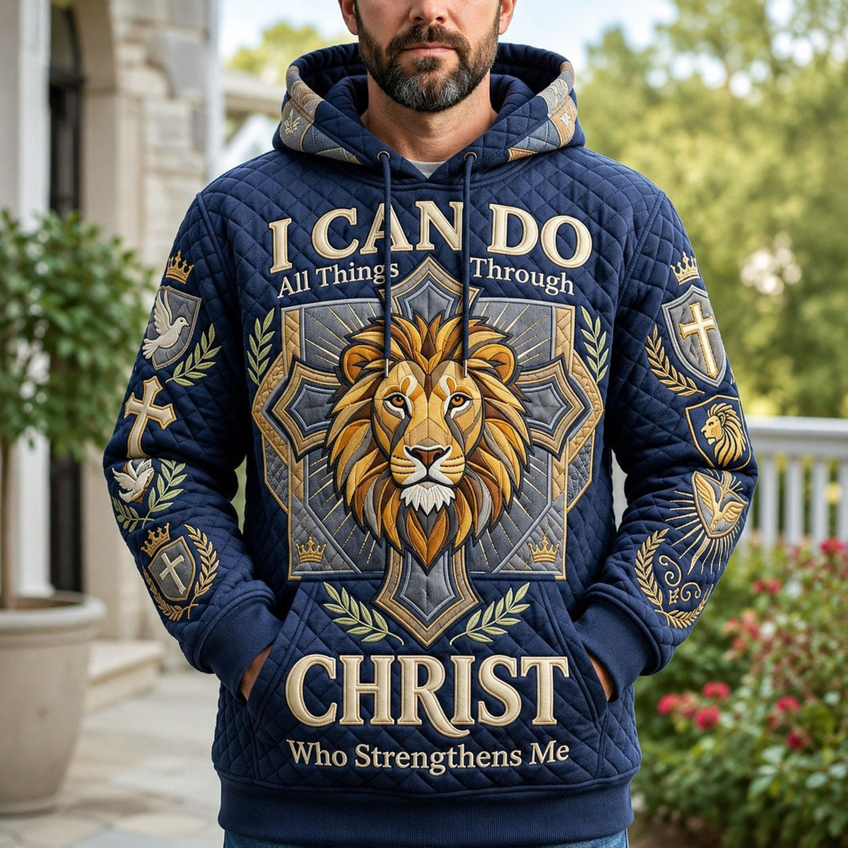 Christ Who Strengthens Me hoodie, all-over print