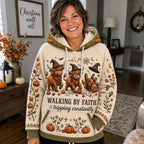 Walking by Faith Tripping Constantly Cows hoodie, all-over print