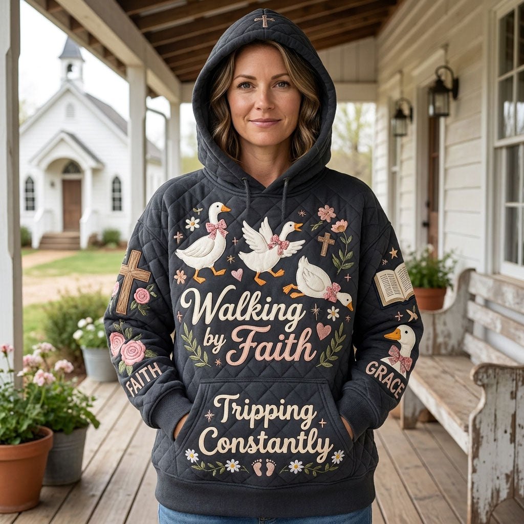 Walking by Faith with Geese hoodie, all-over print