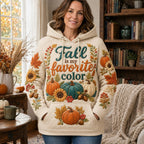 Fall Is My Favorite Color on Cream hoodie, all-over print