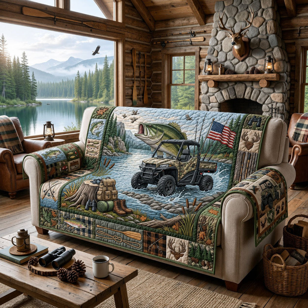 Utility Truck by the Fishing Lake Sofa Cover