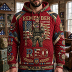 Red Fridays hoodie, all-over print