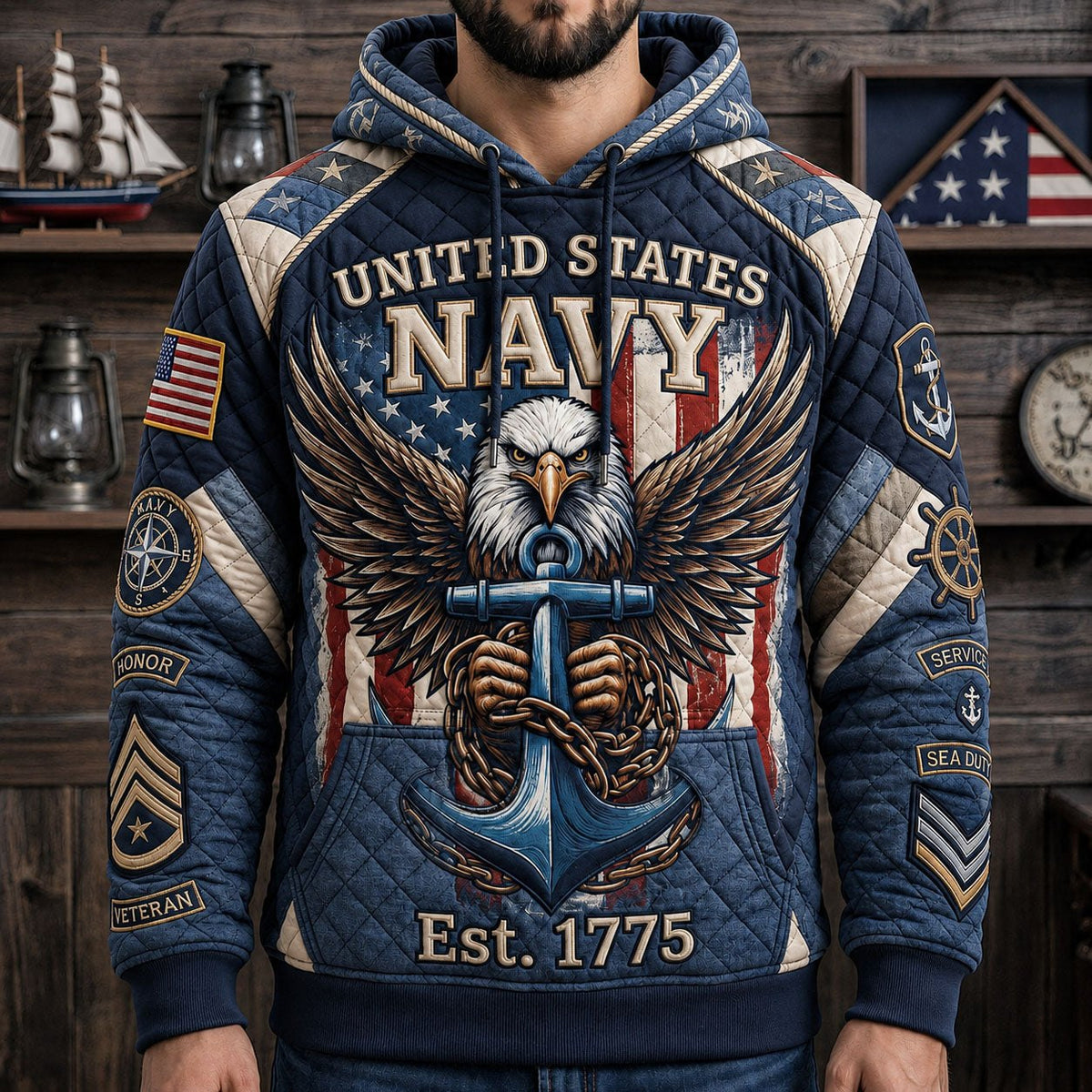 Us Marine hoodie, all-over print