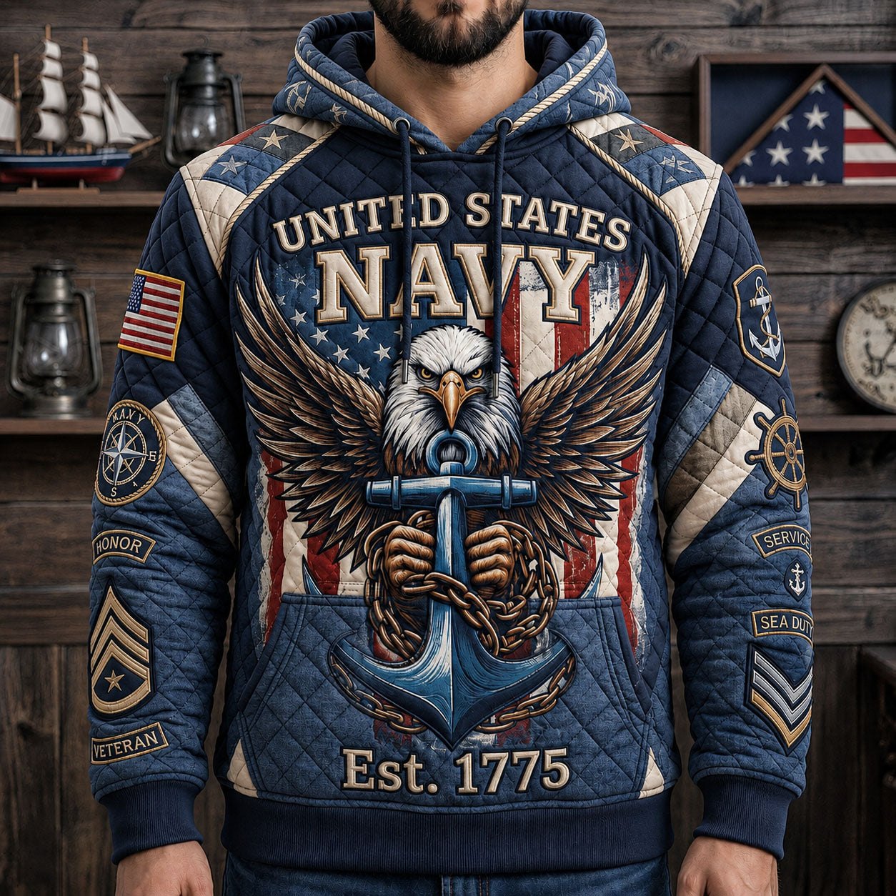 Us Marine hoodie, all-over print