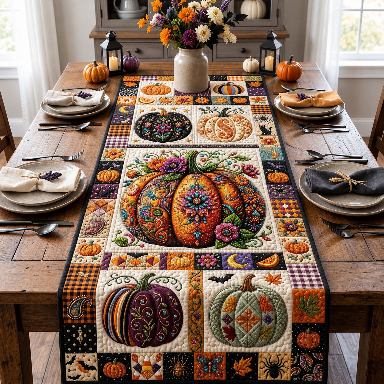 Diamond Pumpkin Table Runner