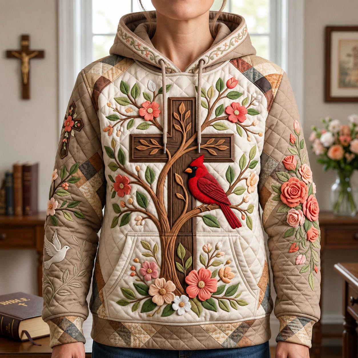 Cross Cardinal hoodie, all-over print