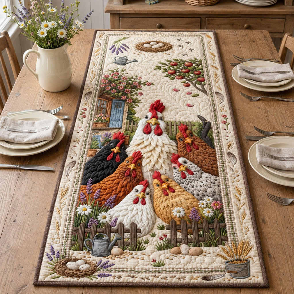 Chicken Family Table Runner