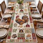 Rooster and Farm Kitchen Blocks Table Runner